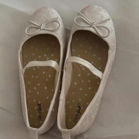 Cat & Jack Glittery Bow Ballet Flats - Picture 1 of 6